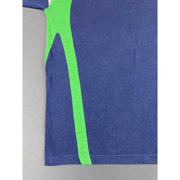 Vintage 90s Adidas Soccer Football V Neck Shirt Sports Hype Rare Medium Blue - Picture 5 of 8